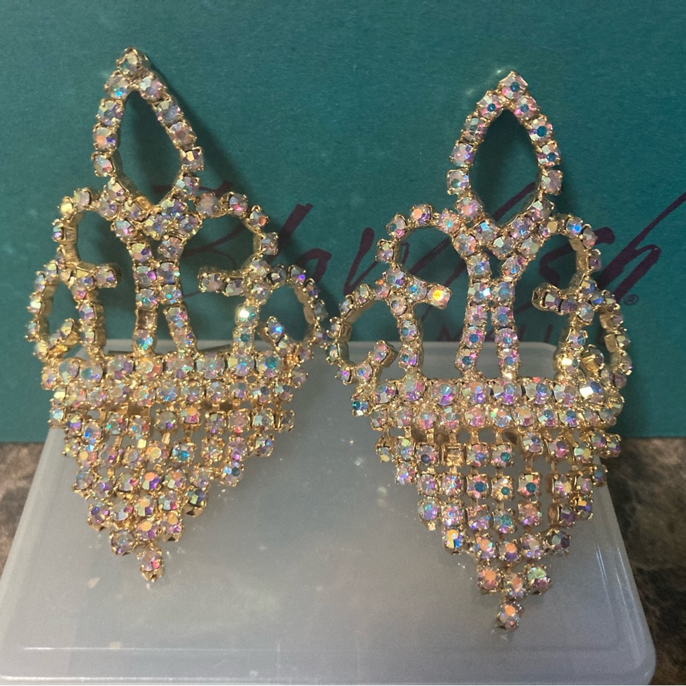 Aurora borealis rhinestone shoe clips